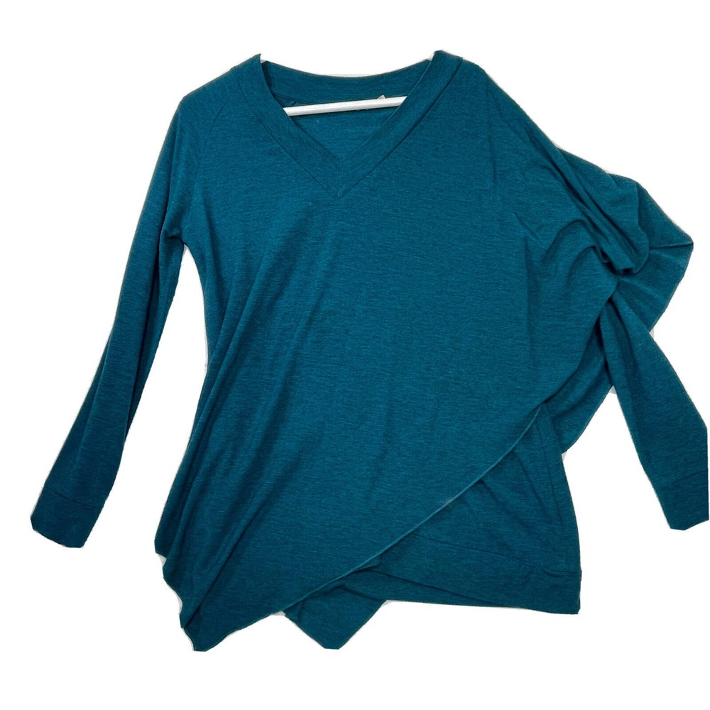 Soft Surroundings Size Small Teal Blue/Green Asymmetrical Pullover Sweater